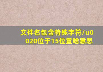 文件名包含特殊字符\u0020位于15位置啥意思